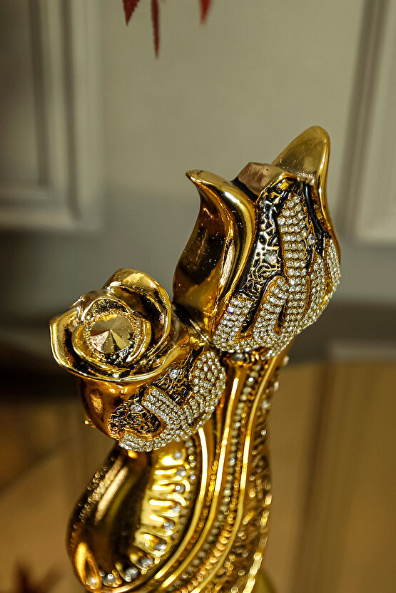 HEDİYELİK FİGÜR LÜKS AVANGARD FİGÜR KELİME-İ TEVHİD İŞLEMELİ ALLAH MUHAMMED DEKORATİF SÜS OBJE