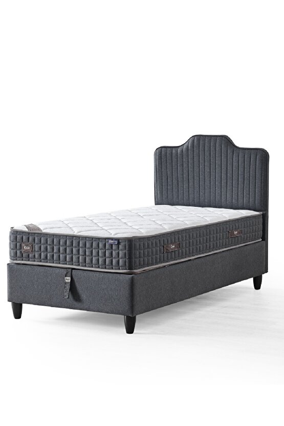 Menekşe Tek Kişilik Sandıklı Baza ve Dekoratif Başlık 2’li Set