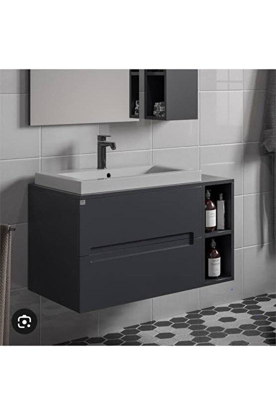 Aurora 85 Cm Antrasit Banyo Dolabı