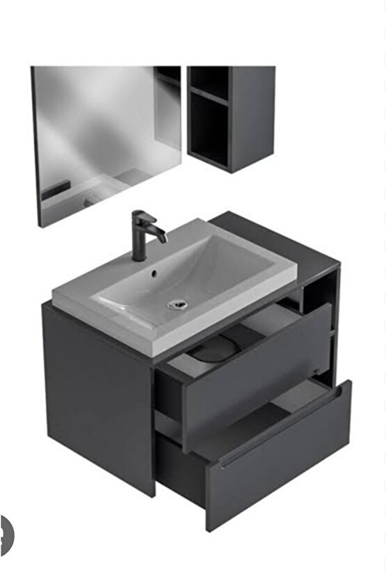 Aurora 85 Cm Antrasit Banyo Dolabı