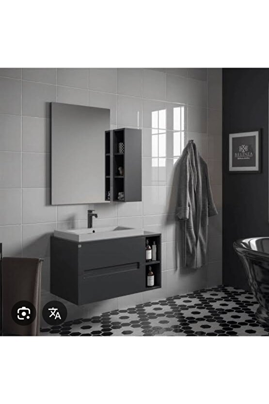 Aurora 85 Cm Antrasit Banyo Dolabı