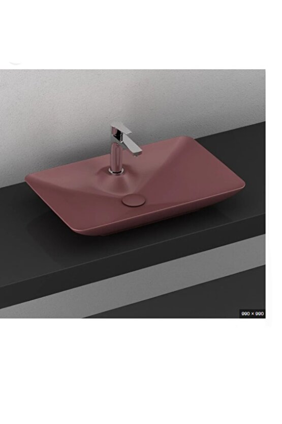 Sistema Y Clear Tezgah Üzeri Lavabo 65 Cm Rustik Bordo Extra Dekorsuz 10sy50065