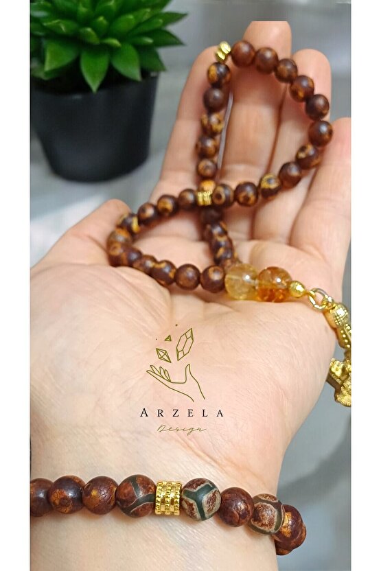 Doğal Taş Tibet Akiği Tesbih Ve Bileklik Ikili Erkek Kadin 8mm