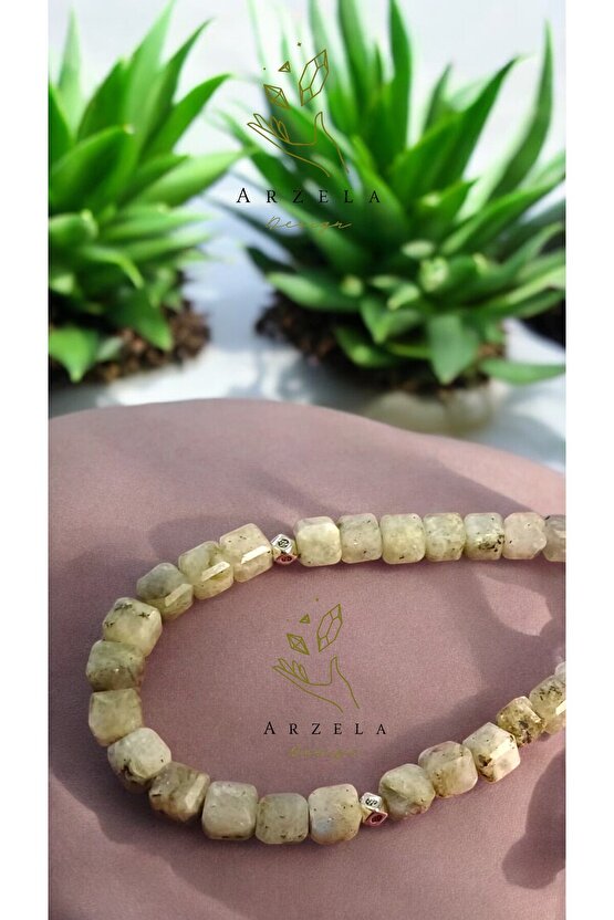 Doğal Taş Labradorit Erkek Tespıh 10mm Kare Faset Kesim