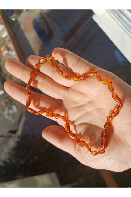 Doğal Taş Kehribar Bebek Kolye