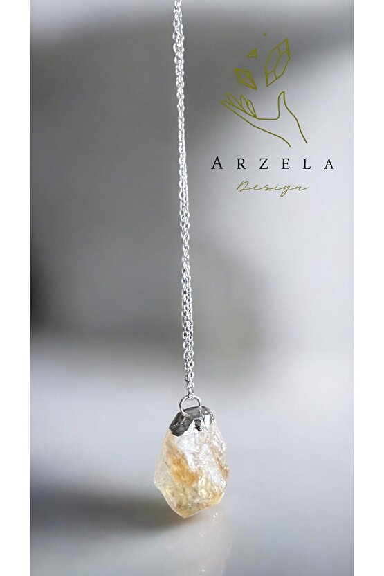 Doğal Taş Sitrin Kristal Kolye