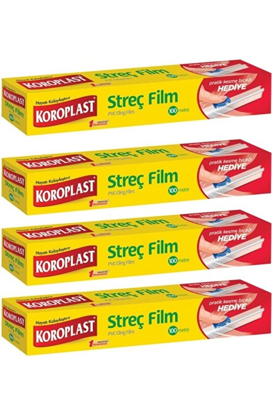 Streç Film Kesme Bıçağı Hediyeli 100 M x 4 Adet