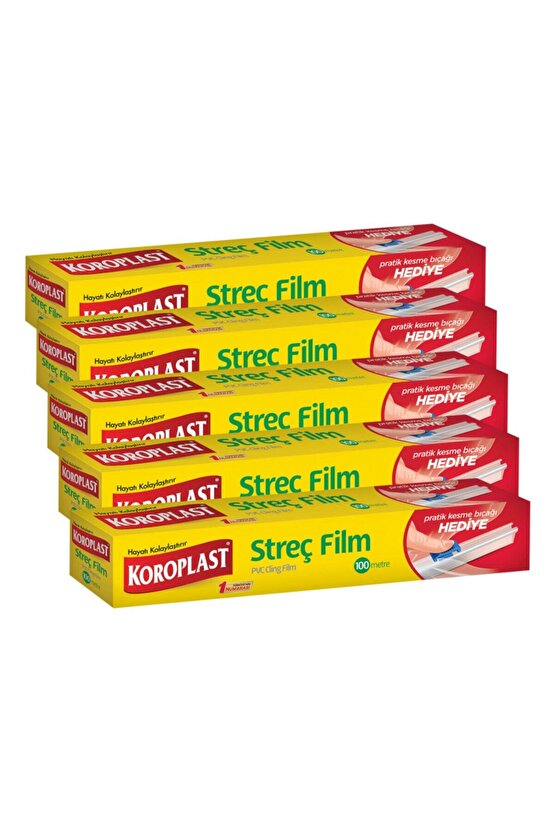 Streç Film 100 Metre Kesme Bıçağı Hediyeli - 5li