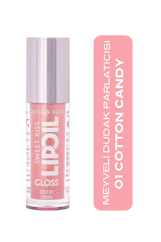 Sweet Kiss Lip Oil Gloss No:01 Dudak Parlatıcı Yağ Gül, Badem & Jojoba Yağlı 4,7 ml