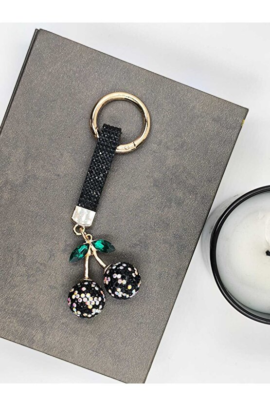 Zirkon Taşlı Kiraz Anahtarlık