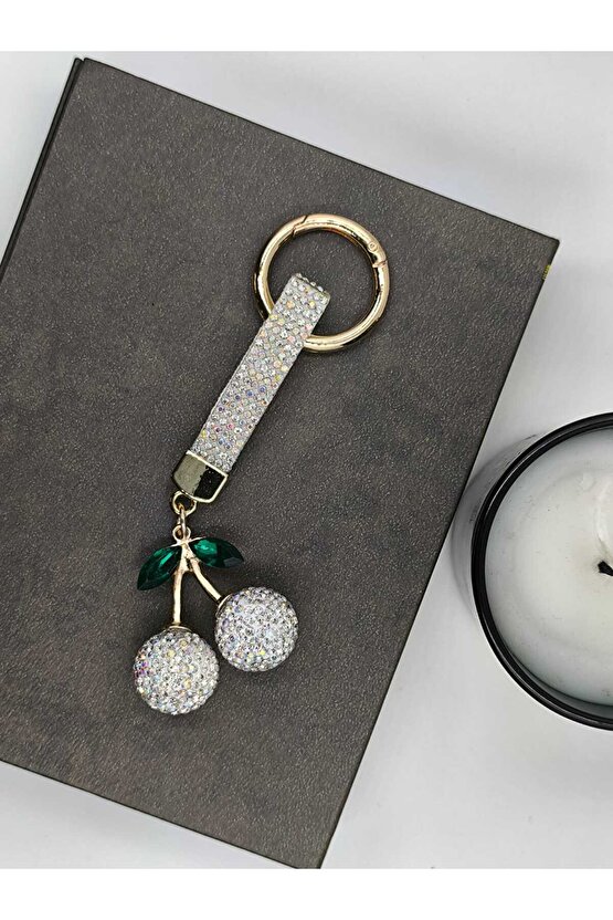 Zirkon Taşlı Kiraz Anahtarlık