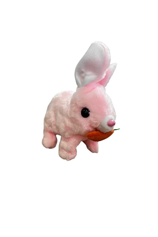 Tivens Elektronik Pilli Sesli Zıplayan Hareketli Havuçlu Peluş Tavşan 18x17 Cm kaliteli ürün