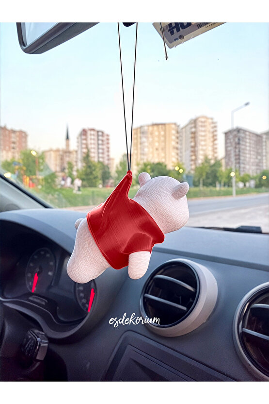 Uçan Kırmızı Ayıcık - Araç Ayna Aksesuarı - Oto Aksesuar - Araç Içi Aksesuar