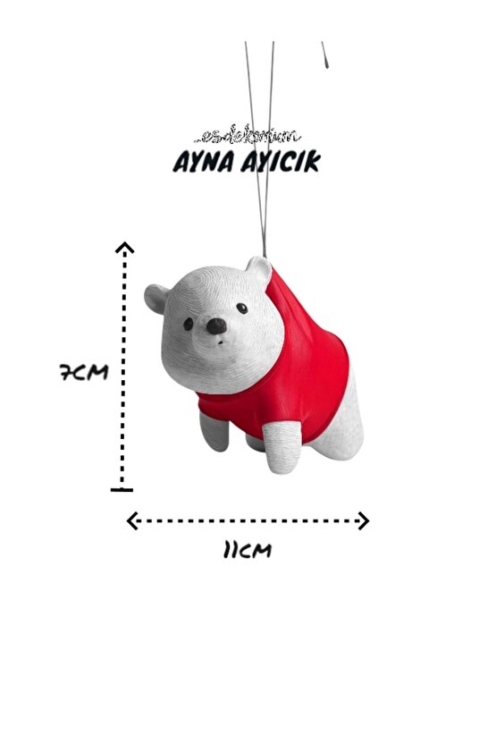 Uçan Kırmızı Ayıcık - Araç Ayna Aksesuarı - Oto Aksesuar - Araç Içi Aksesuar