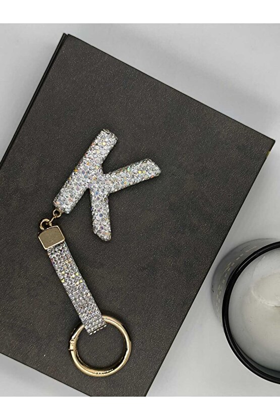Zirkon Taşlı Charmlı Harf Anahtarlık