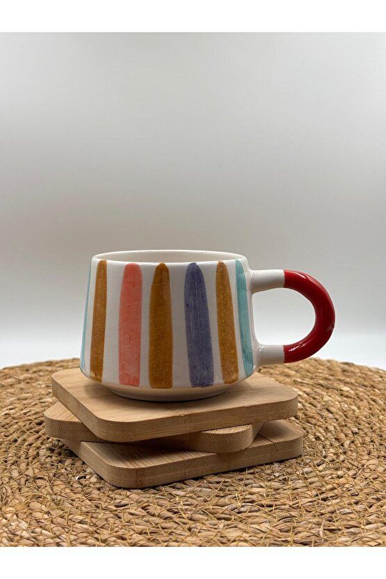 2 Adet El Yapımı Seramik Kupa