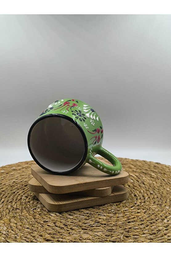 2 Adet Kabartma Desenli El Yapımı Seramik Kupa