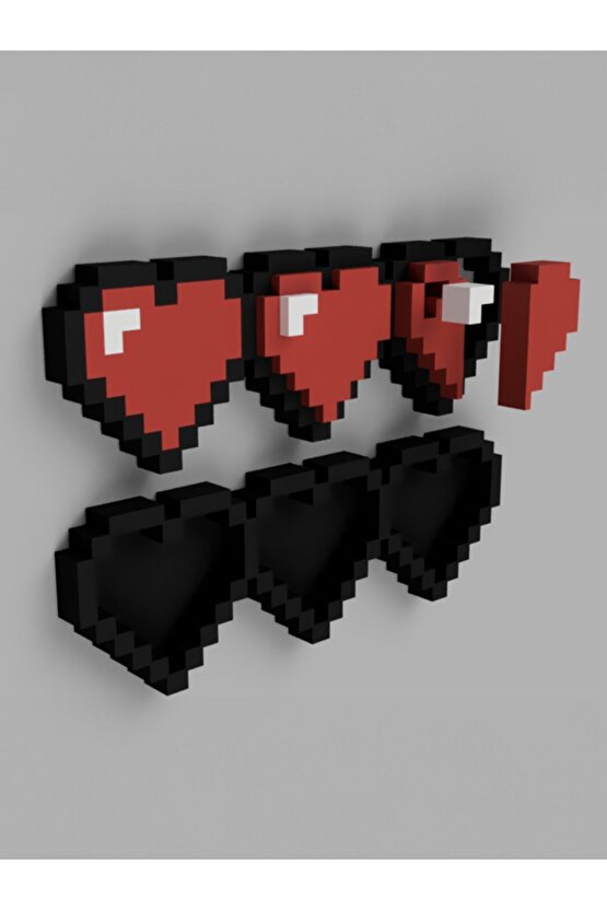 Minecraft Kalp Süs Biblo Duvar ve Masaüstü Süsü Oyuncu ve Sevgili Hediyesi