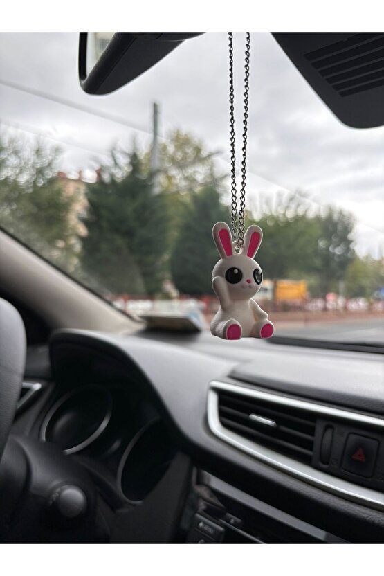 Şirin Tavşan Figürü - Dikiz Aynası Süsü Eğlenceli Aksesuar
