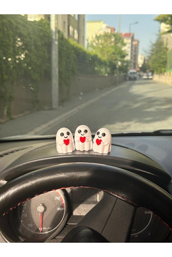 3 Lü Sevimli Hayalet Araba süsü - Araç İçi Aksesuar Sevimli Hayalet Figürü - Oto Aksesuarı