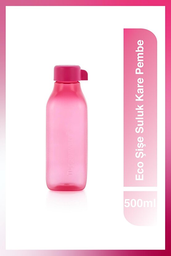 Eco Şişe Suluk Ve Matara Pembe Kare 500ml