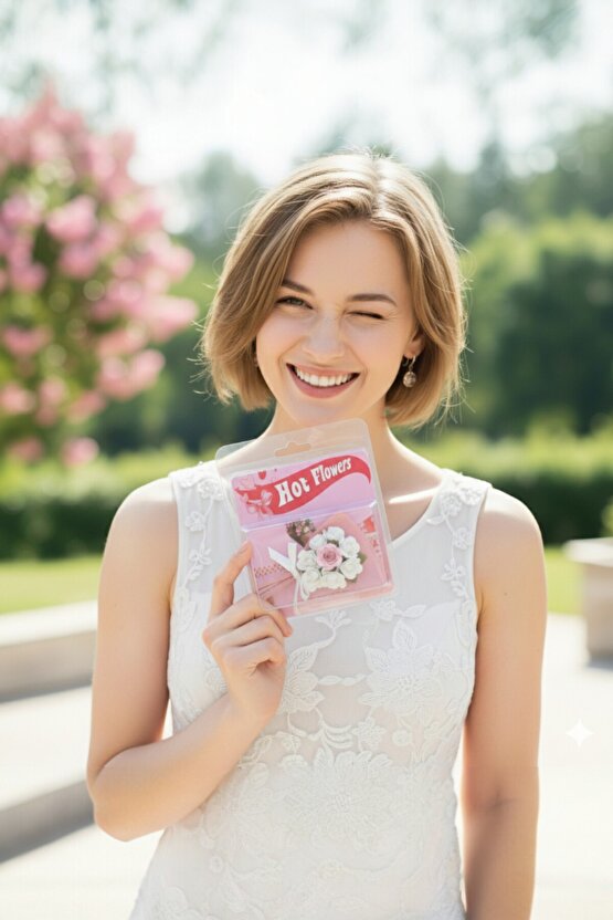 Love Flowers Sevgiliye Özel Hediye Pembe Beyaz Gül Minik Buket