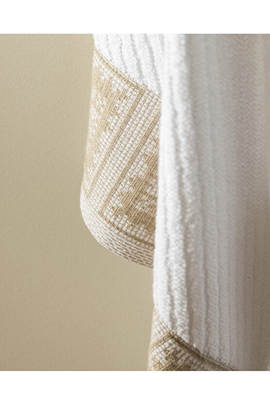 Zeste %100 Pamuk Banyo Havlusu - BeyazBej