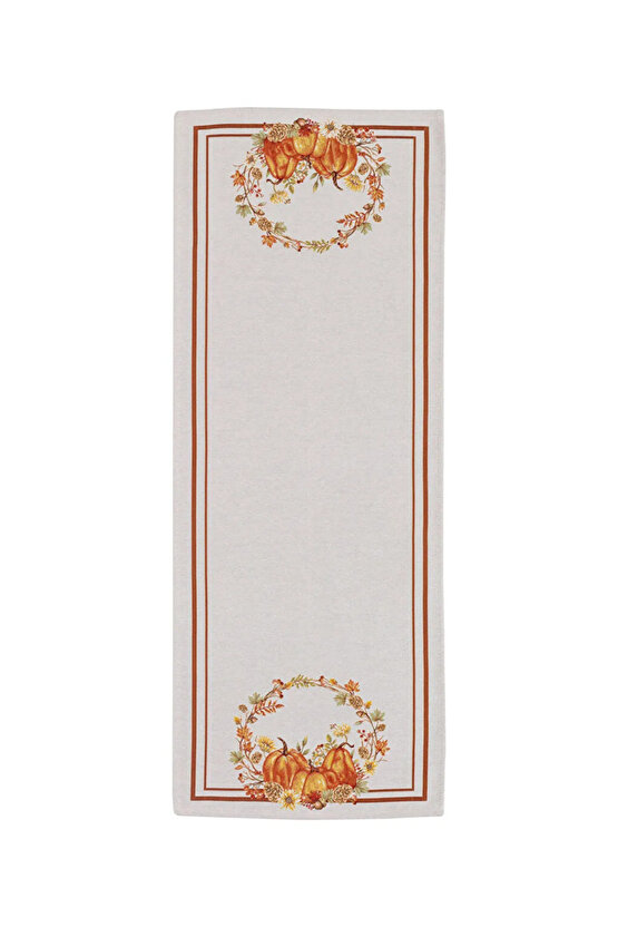Bal Kabağı Desenli Runner 45x120 cm