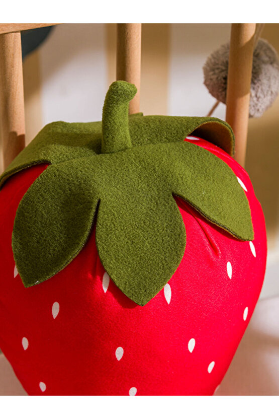 Kirmizi Çilek Figürlü Bebek Kırlent 32 cm