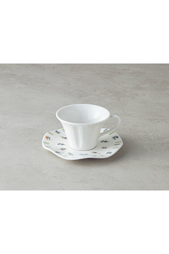 Pleasant Porselen 4 Parça 2 Kişilik Fincan Takımı Yeşil-mavi