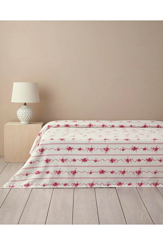 Flower Line Tek Kişilik Pike Pembe