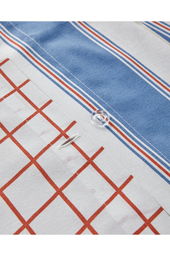 Natural Lines Tek Kişilik Nevresim Seti Mavi