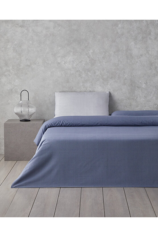 Flowing Stripes Kolay Ütülenir Çift Kişilik Nevresim Takımı 200x220 cm Lacivert