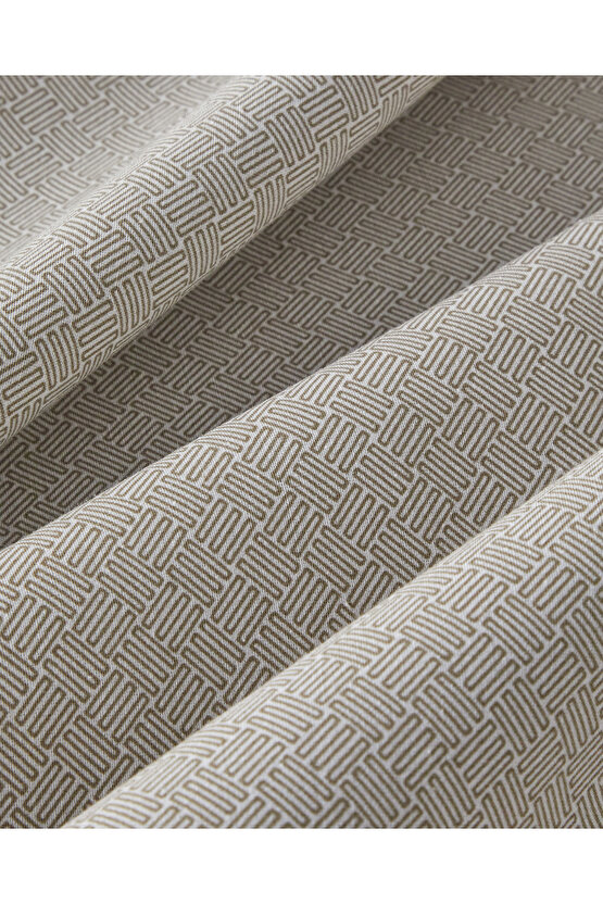 Flowing Stripes Kolay Ütülenir Tek Kişilik Nevresim Takımı 160x220 cm Bej