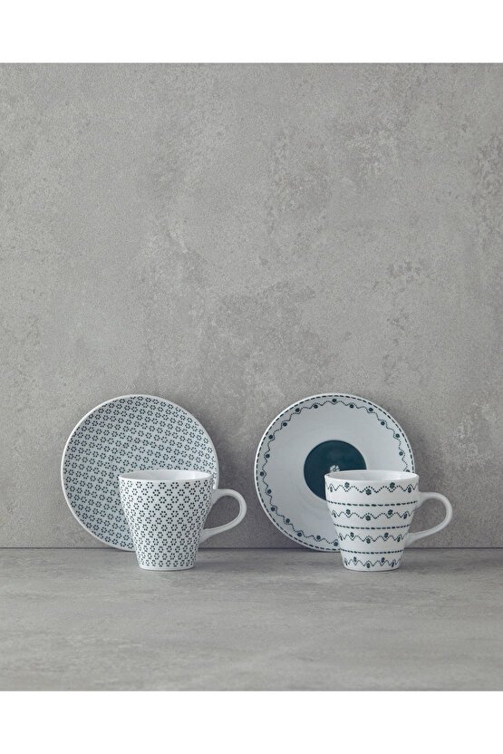 Margot Porselen 4 Parça 2 Kişilik Kahve Fincan Takımı Yeşil