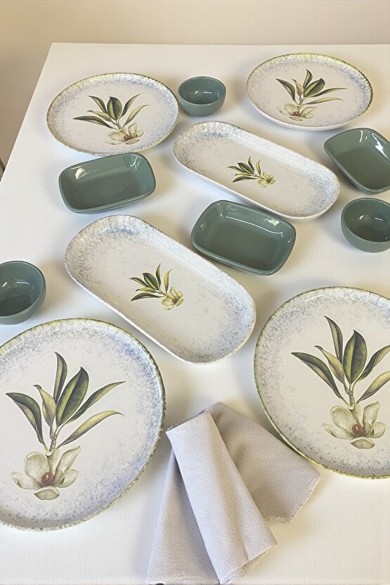 Magnolia 12 Parça 4 Kişilik Kahvaltı Takımı  Kahvaltılık Sunum Seti