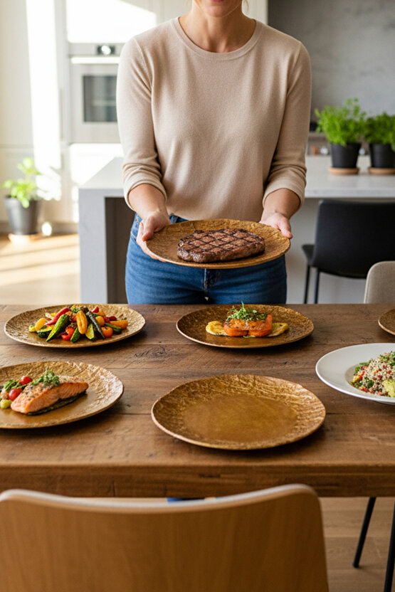 Wood Savana 25 cm Porselen Servis Tabağı 6 Adet