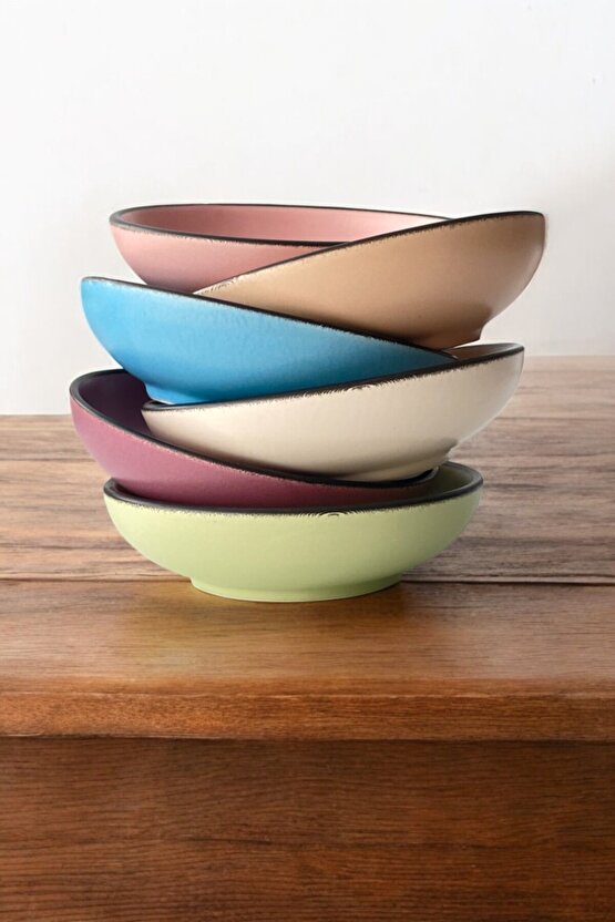 Renkli Mottolu 13cm Kahvaltılık  Çerezlik 6 Adet Çeyizlik