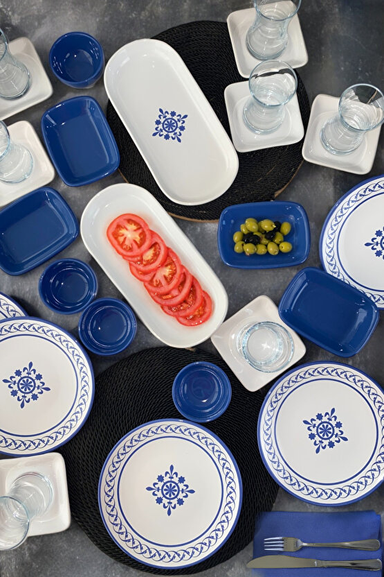 Alaçatı 46 Parça 12 Kişilik Kahvaltı Takımı