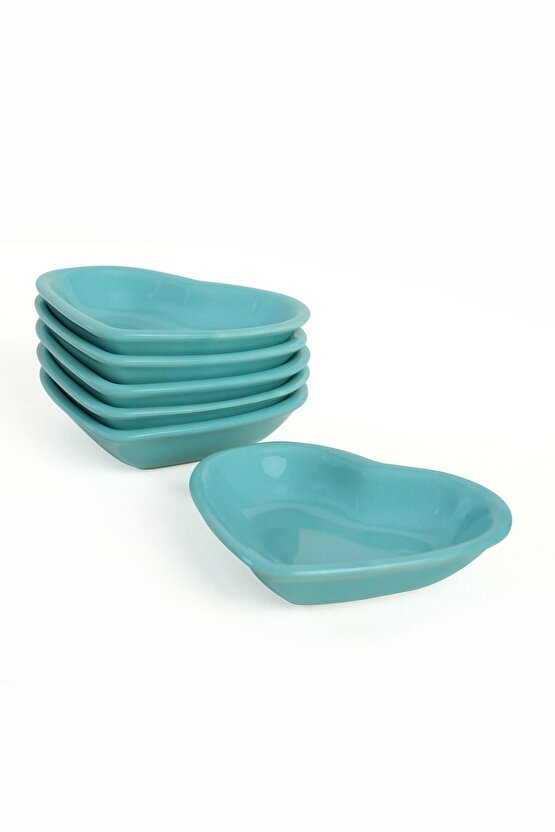 Turkuaz Kalp Çerezlik  Sosluk 14 Cm 6 Adet 420