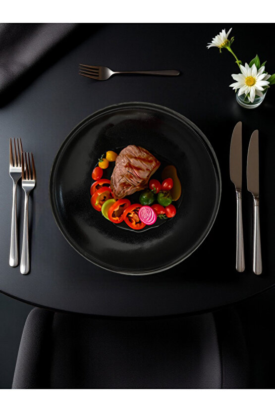 Plume Porselen 25cm Düz Servis Sunum Tabağı