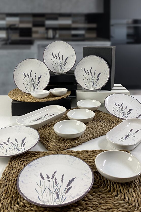 Lavanta 14 Parça 6 Kişilik Kahvaltı Takımı