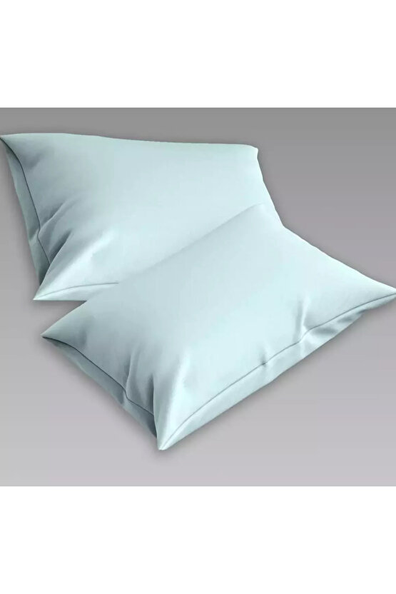 %100 COTTON (PAMUK) 2 ADET SU YEŞİLİ RENGİ 50x70 cm YASTIK KILIFI PİLLOW CASE