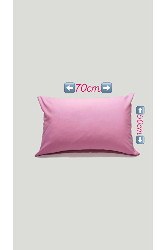 50x70cm (2ADET) %100 Cotton Pembe Yastık Kılıfı
