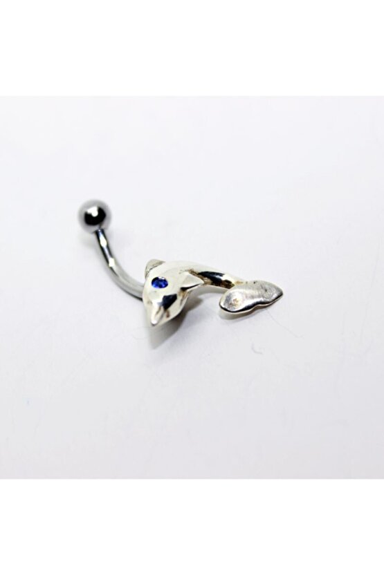 Kadın Mavi Taşlı Yunus Balığı Pıercıng