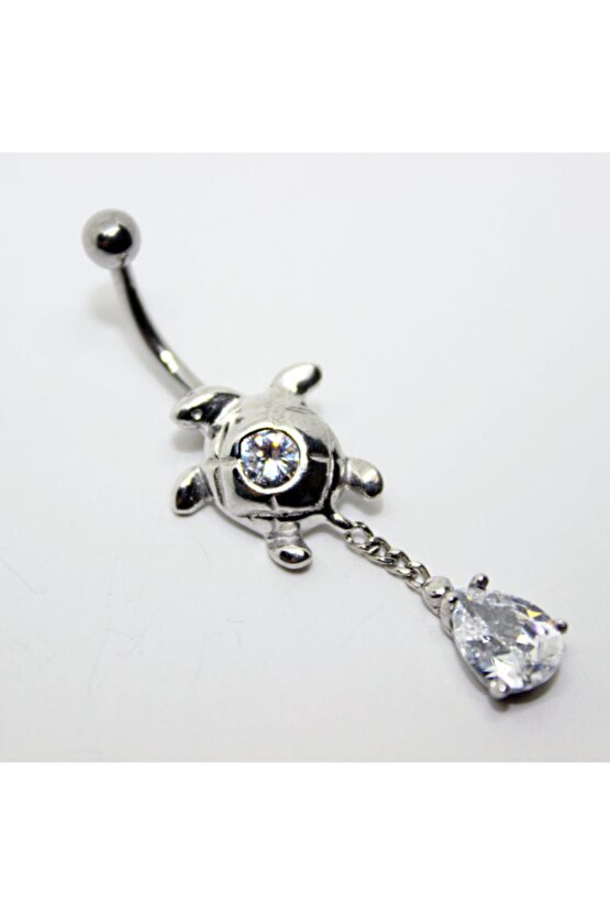 Kadın Gümüş Sallantılı Kaplumbağa Piercing