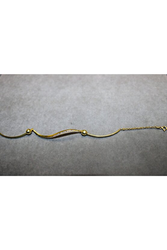 Gold Taşlı Şarnelli Bileklik