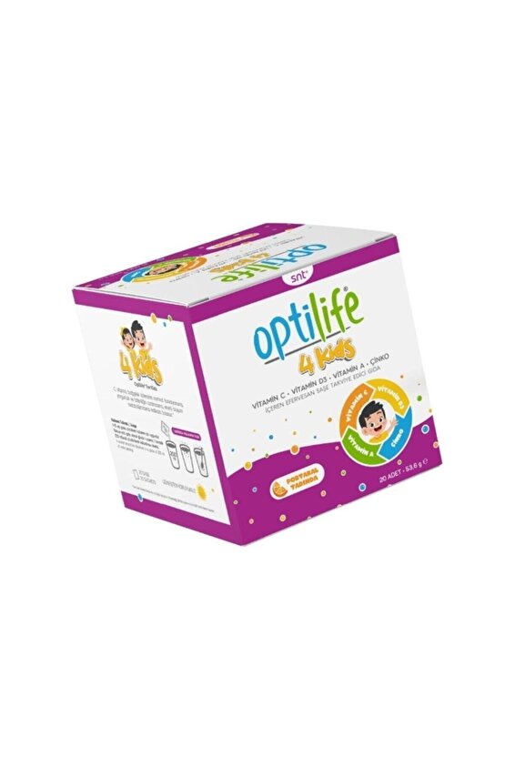 4 Kids Portakal Aromalı Vitamin C-d3-a Çinko Efervesan Saşe 20 Adet