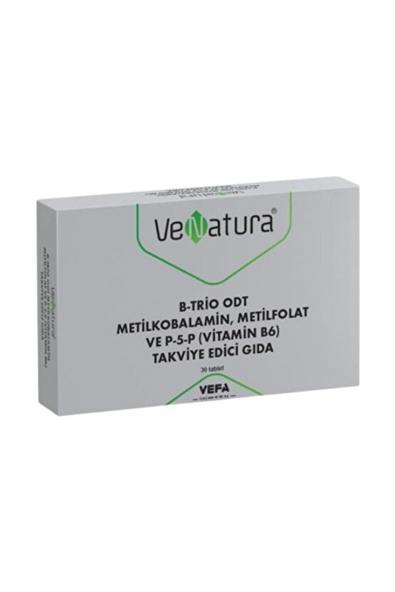 B-Trio ODT Metilkobalamin Metil Folat ve Vitamin B6 30 Tablet