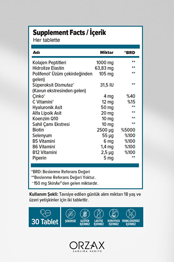 The Collagen Beauty Elastin 30 Tablet